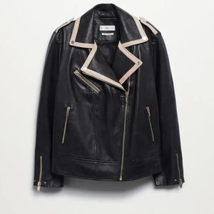Mango Bovine Leather Biker Jacket - 2X